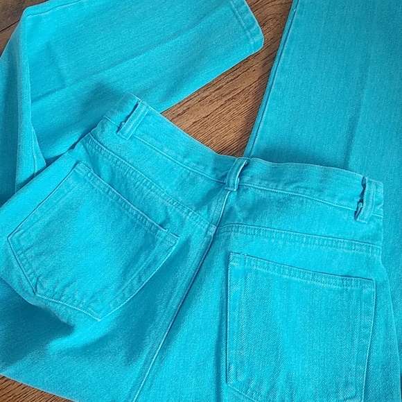 Turquoise wash high-rise jeans - Picture 4 of 8